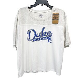 Rivalry Threads Women's White Duke Blue Devils Mesh Jersey T-Shirt Size XL